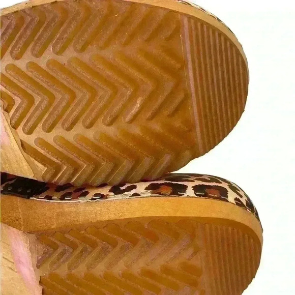 MY Clogs Wooden Women’s  Leather Cheetah Leopard Print  Made In Italy Sz 39/8.5 - Picture 8 of 12